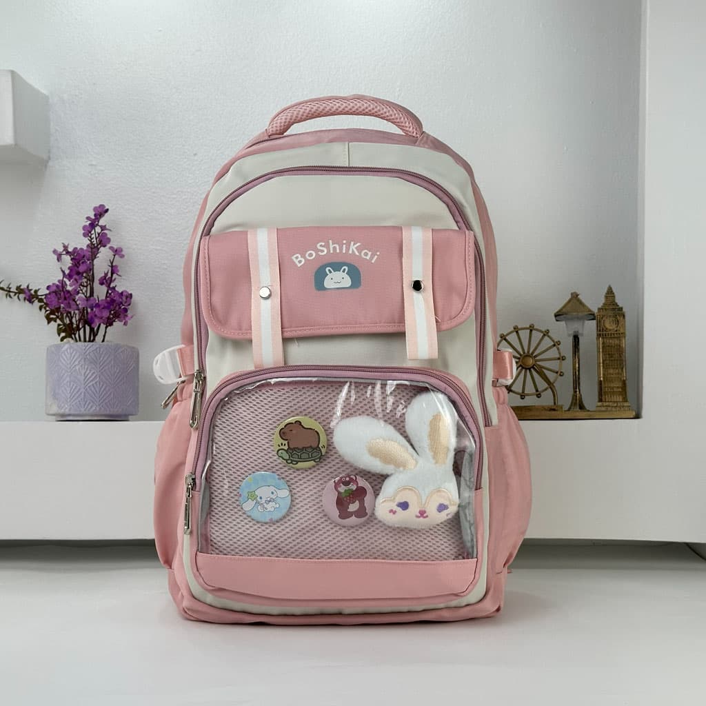 Sac à Dos Scolaire pour Enfants Style Kawaii BoShiKai Rose – حقيبة ظهر مدرسية للأطفال وردي - Sac à dos et Mode - صورة حقيقية 5