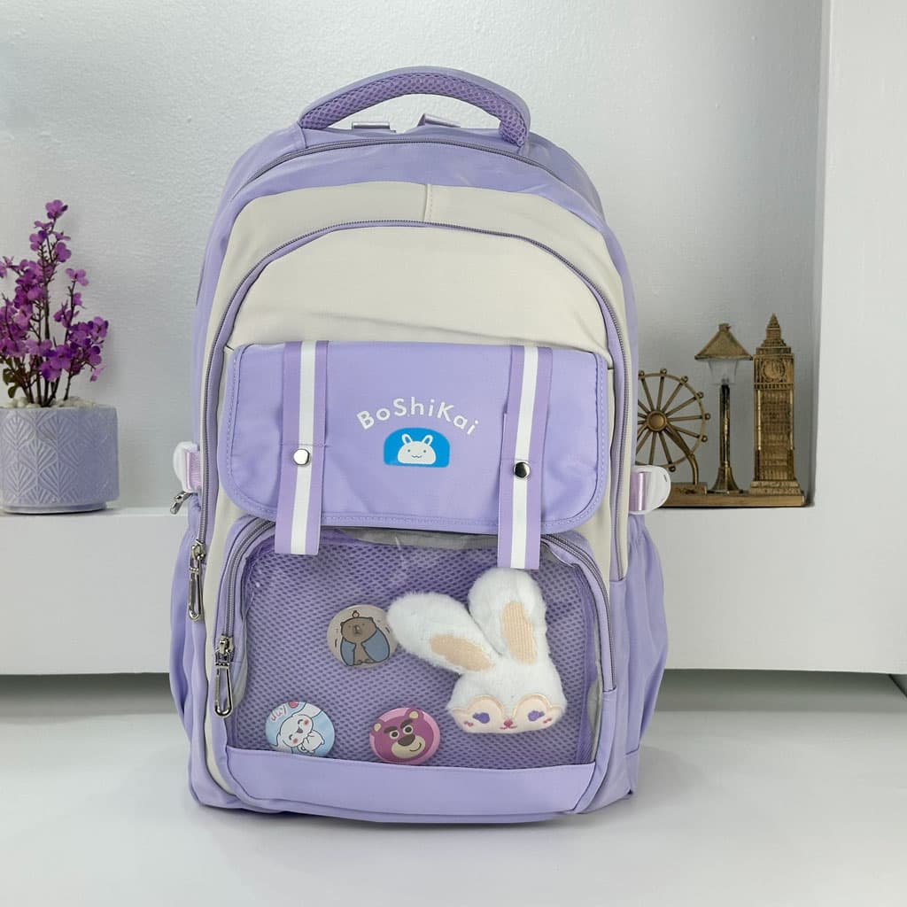 Sac à Dos Scolaire pour Enfants Style Kawaii BoShiKai Mauve – حقيبة ظهر مدرسية للأطفال بنفسجي - Sac à dos et Mode - صورة حقيقية 5
