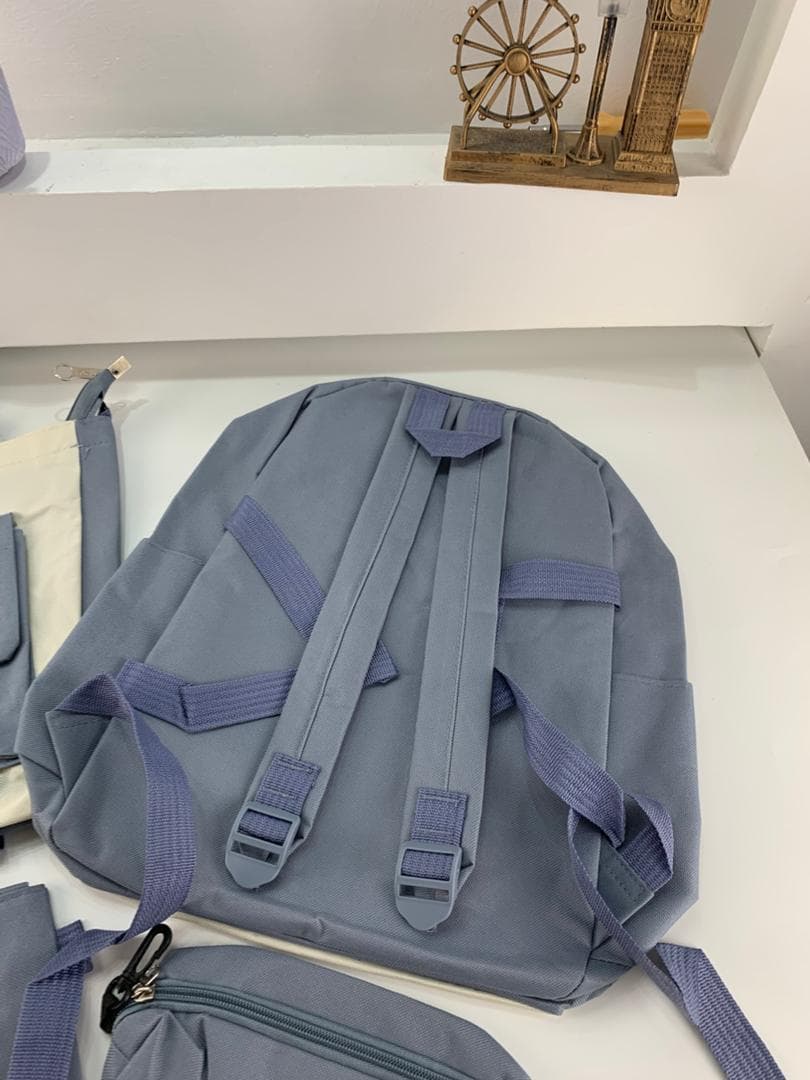 Ensemble de sacs d’école Kawai pour adolescents 4Pcs HAOLIDA V2 Bleu – محفظة 4 قطع كاواي أزرق - Sac à dos et Mode - صورة حقيقية 6