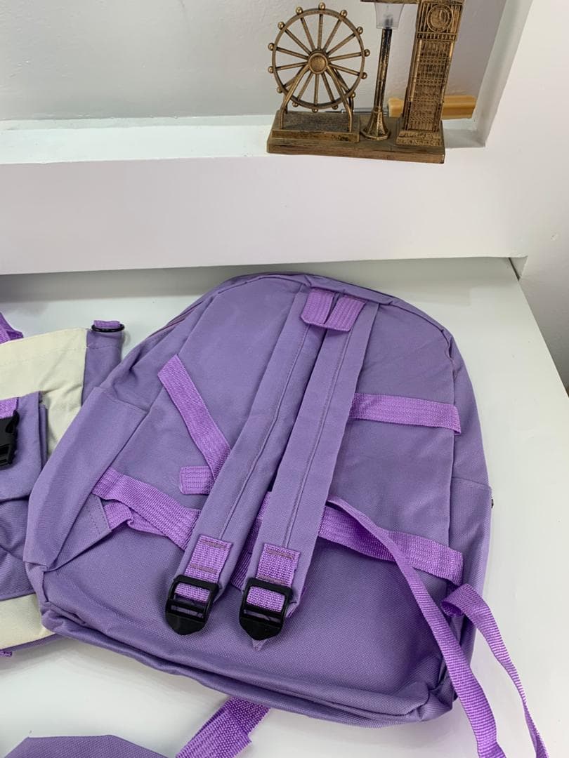 Ensemble de sacs d’école Kawai pour adolescents 4Pcs HAOLIDA V2 Mauve – محفظة 4 قطع كاواي بنفسجي - Sac à dos et Mode - صورة حقيقية 6