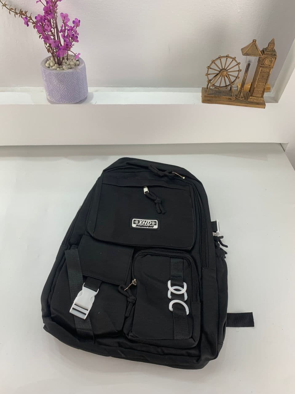 Sacs à dos d’école Style Décontracté XHD Noir – حقيبة ظهر مدرسية أسود - Sac à dos et Mode - صورة حقيقية 4