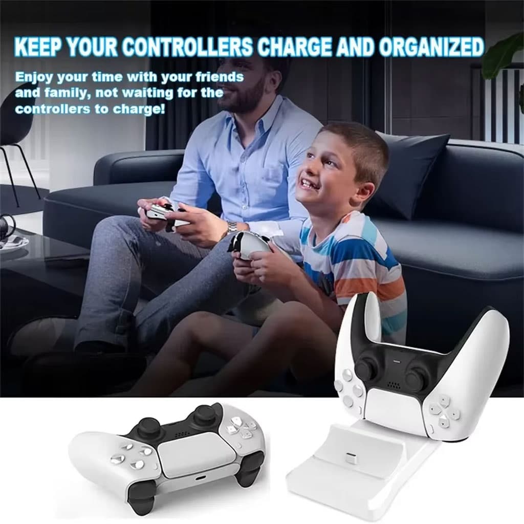 Station de charge sans fil Type C Double Chargeur pour Manette PS5 – شاحن يد التحكم - Jouet & Gaming - صورة 5