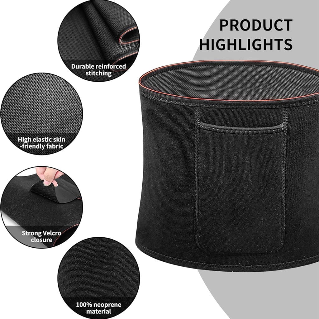 Ceinture de sudation pour Homme et Femme avec Poche Extérieure – حزام تنحيف - Sport - صورة 3