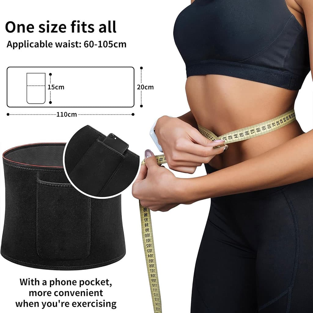 Ceinture de sudation pour Homme et Femme avec Poche Extérieure – حزام تنحيف - Sport - صورة 7