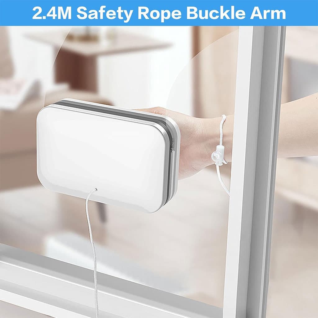 Nettoyeur de Vitres Magnétique Double Face avec Corde Antichute – ممسحة زجاج مغناطسية - Maison - صورة 7