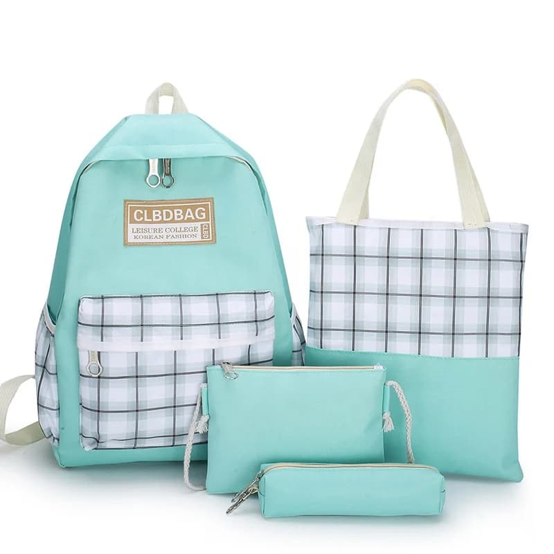 Ensemble de sacs d’école Kawai pour adolescents 4Pcs CLBD V4 Vert – محفظة 4 قطع كاواي أخضر - Sac à dos et Mode - صورة 4