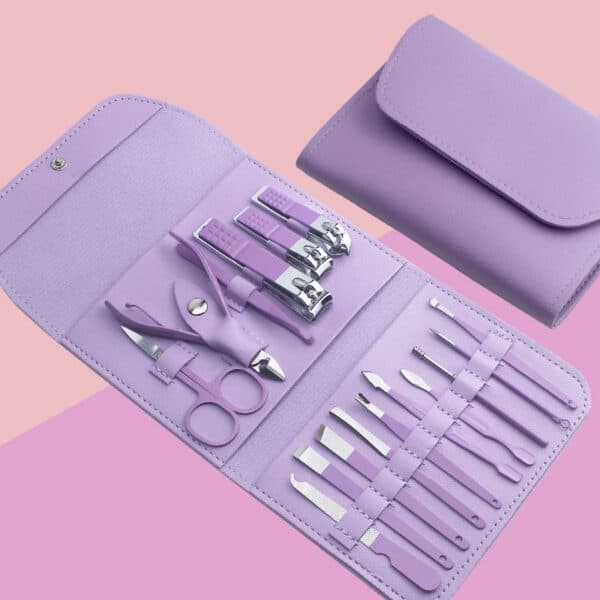 Kit coupe-ongles professionnel 16en1 en acier inoxydable – طقم العناية بالأظافر - Soins et Beauté - صورة 3