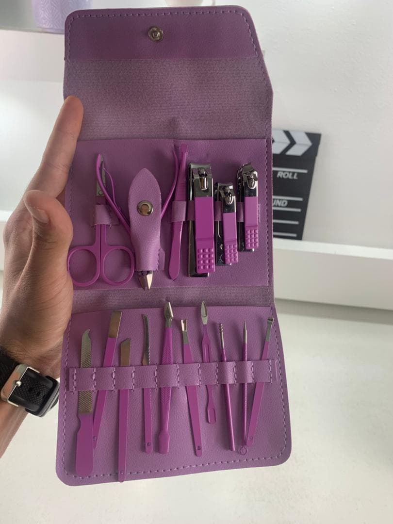 Kit coupe-ongles professionnel 16en1 en acier inoxydable – طقم العناية بالأظافر - Soins et Beauté - صورة حقيقية 8