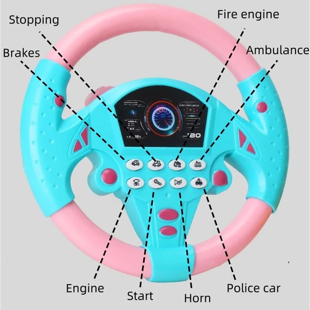 Jouet volant de conduite simulé avec lumière et musique – لعبة مقود السيارة للأطفال - Jouet & Gaming - صورة 6