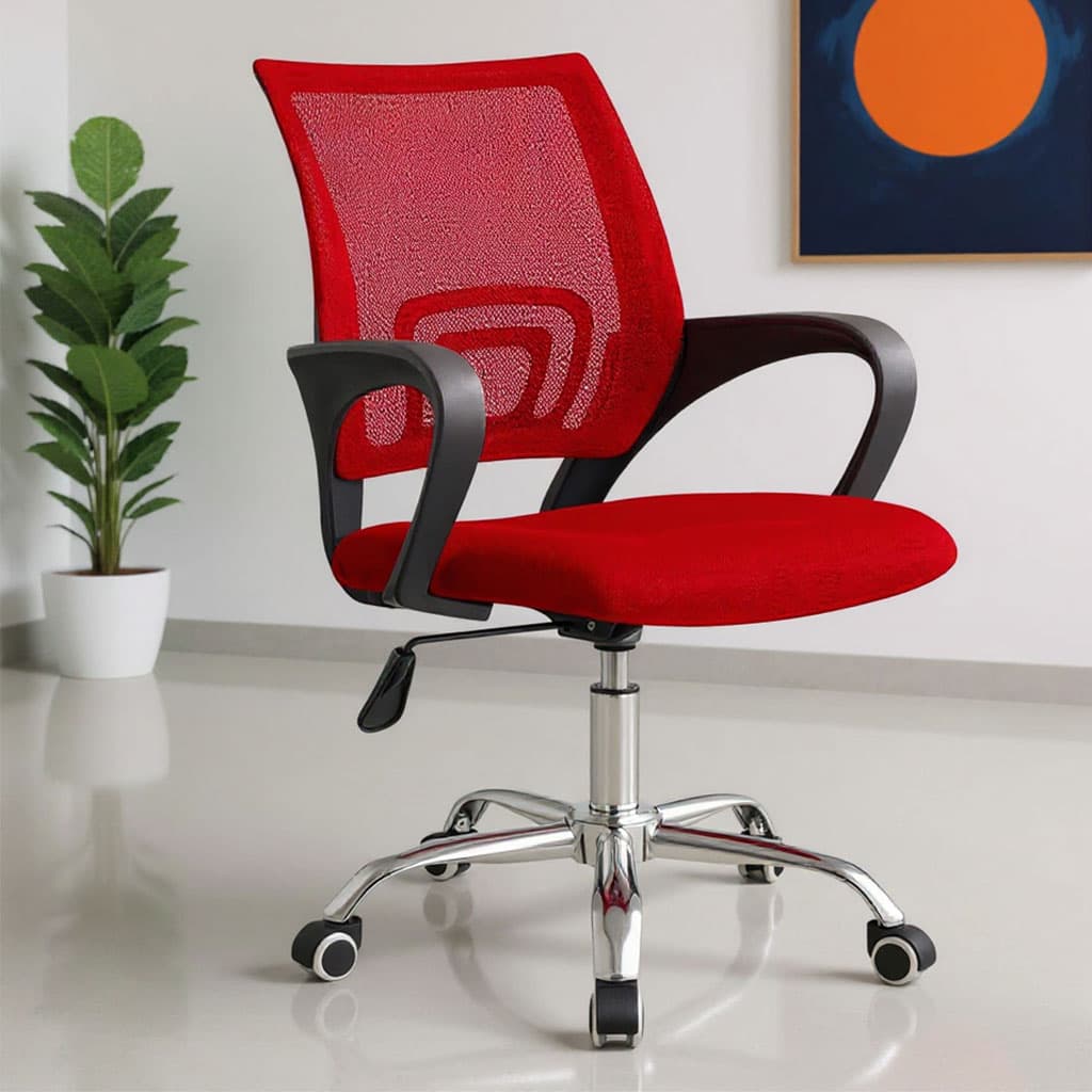 Chaise de Bureau Ergonomique avec Support Lombaire Rouge – كرسي مكتب مريح مع دعامة للظهر - Divers - صورة 1