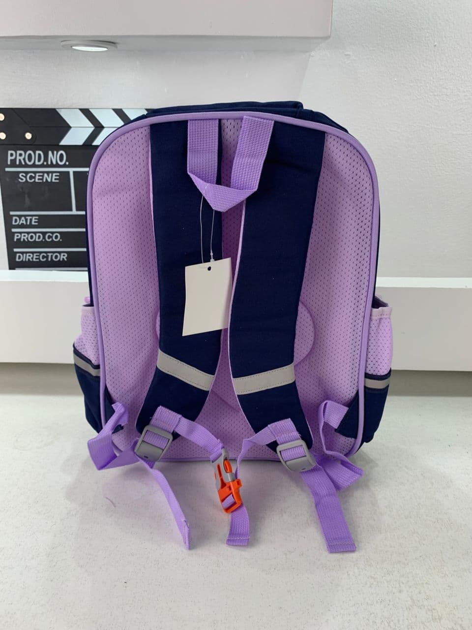 Sac à Dos Enfant Ludique avec Plusieurs Compartiment et un Peluche LM-5122 Bleu Nuit et Mauve – حقيبة ظهر للأطفال أزرق ليلي وبنفسجي - Sac à dos et Mode - صورة حقيقية 4