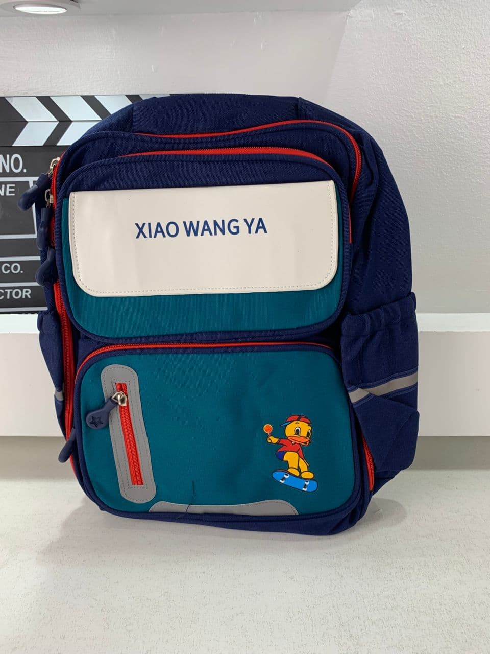 Sac à Dos Scolaire Orthopédique pour Enfants Xiao Wang Ya Bleu et Vert – محفظة مدرسية للأطفال أزرق وأخضر - Sac à dos et Mode - صورة حقيقية 4