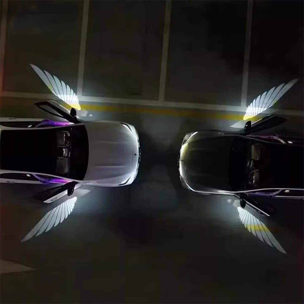 Projecteur LED en forme d’ailes d’ange pour rétroviseur latéral de voiture – أضواء خارجية للسيارة على شكل أجنحة - Accessoires Auto/Moto - صورة 4
