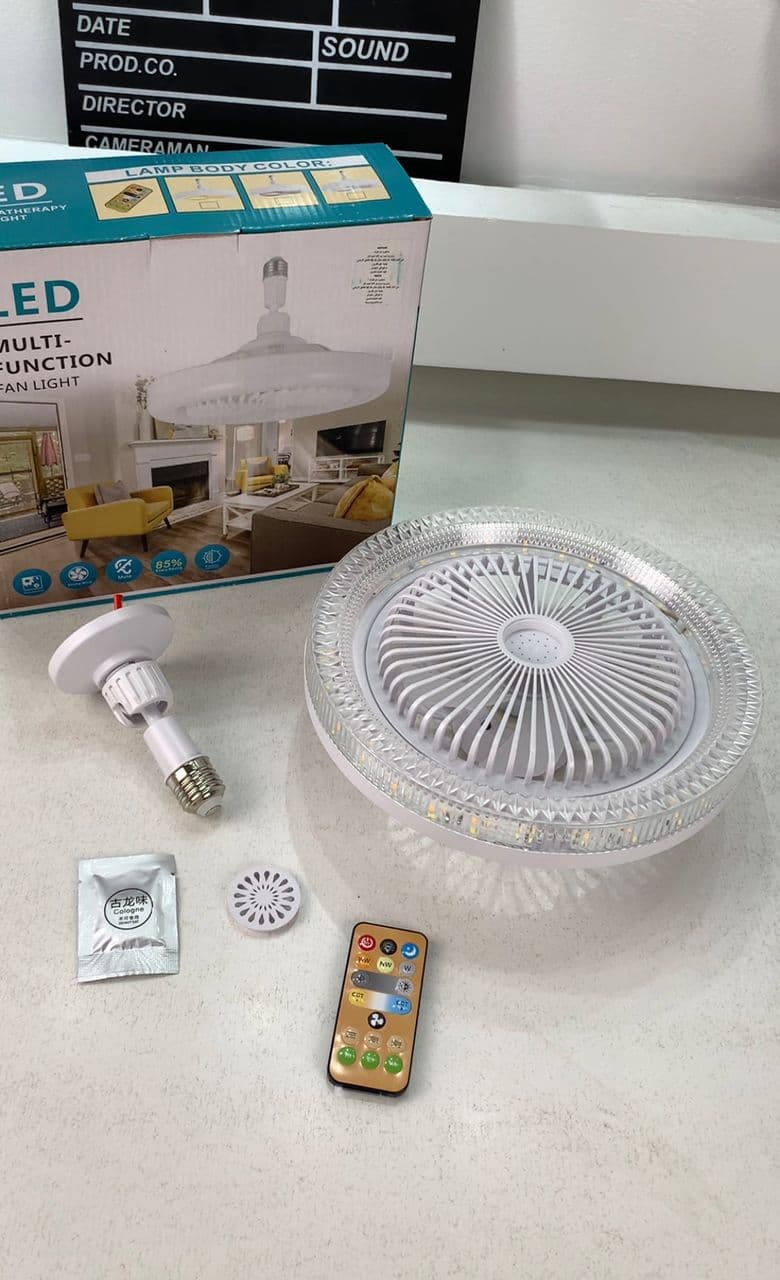 Lampe et Ventilateur de plafond silencieux avec télécommande 30W 220V - Maison - صورة حقيقية 7