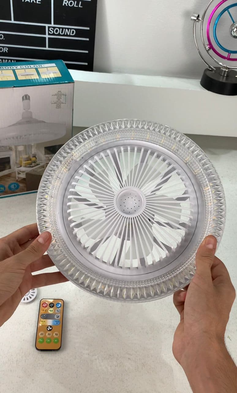 Lampe et Ventilateur de plafond silencieux avec télécommande 30W 220V - Maison - صورة حقيقية 10