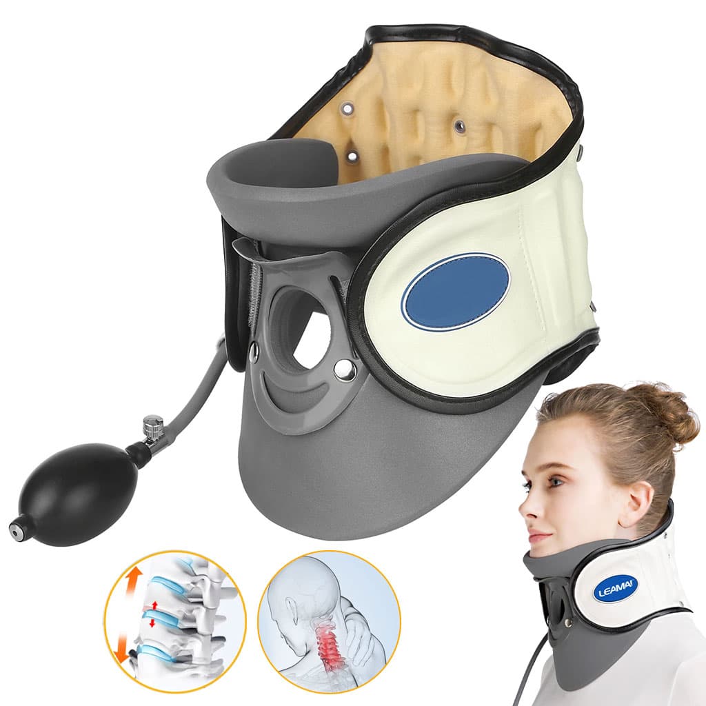 STARICARE Civière de cou gonflable et rétracteur de traction cervicale avec pompe – أداة تصحيح وضعية العنق - Divers - صورة 1