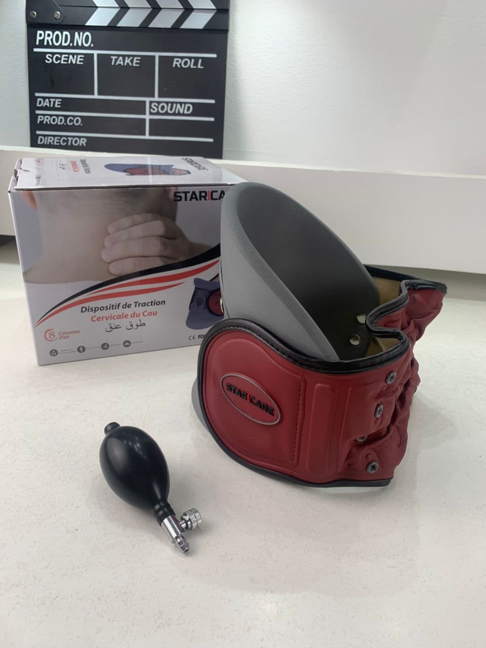 STARICARE Civière de cou gonflable et rétracteur de traction cervicale avec pompe – أداة تصحيح وضعية العنق - Divers - صورة حقيقية 9