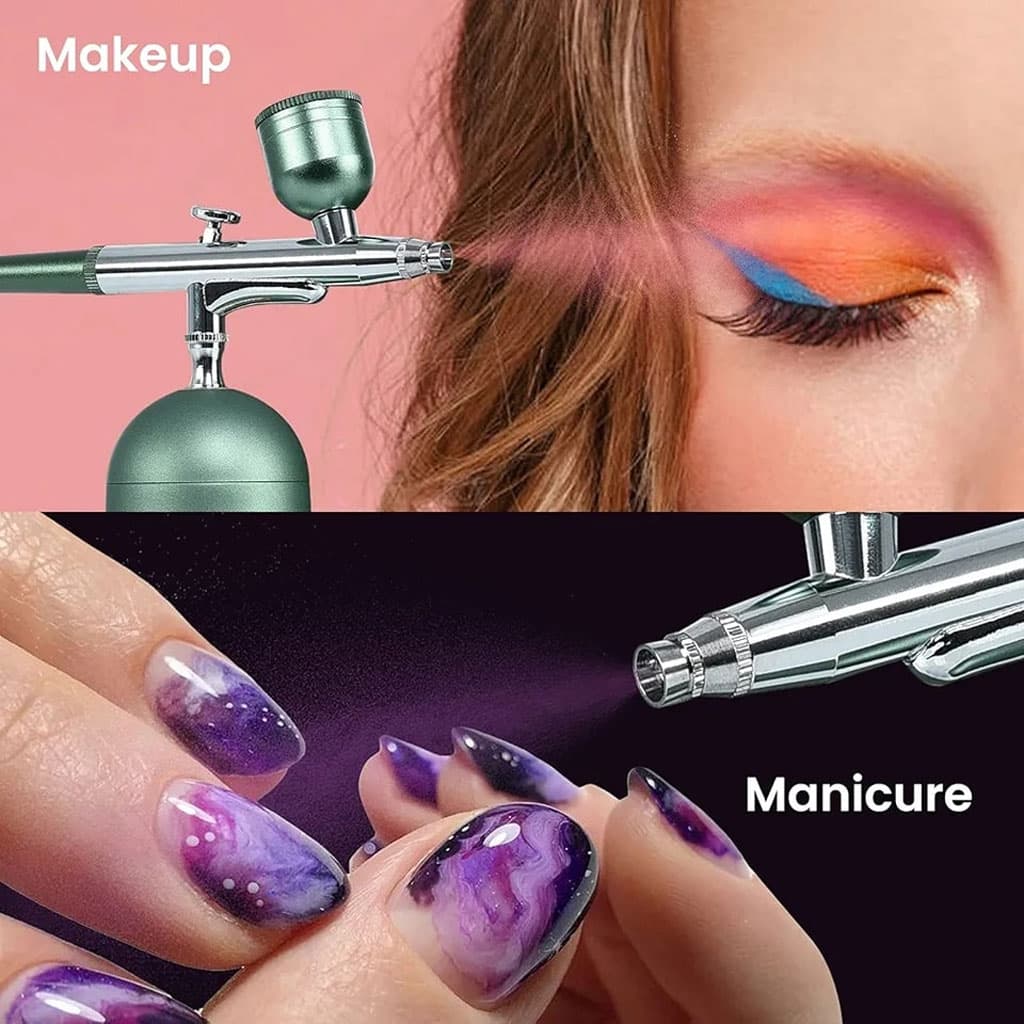 Kit aérographe avec compresseur intégré rechargeable pour nail arts et décoration – جهاز رسم وتزيين - Soins et Beauté - صورة 5