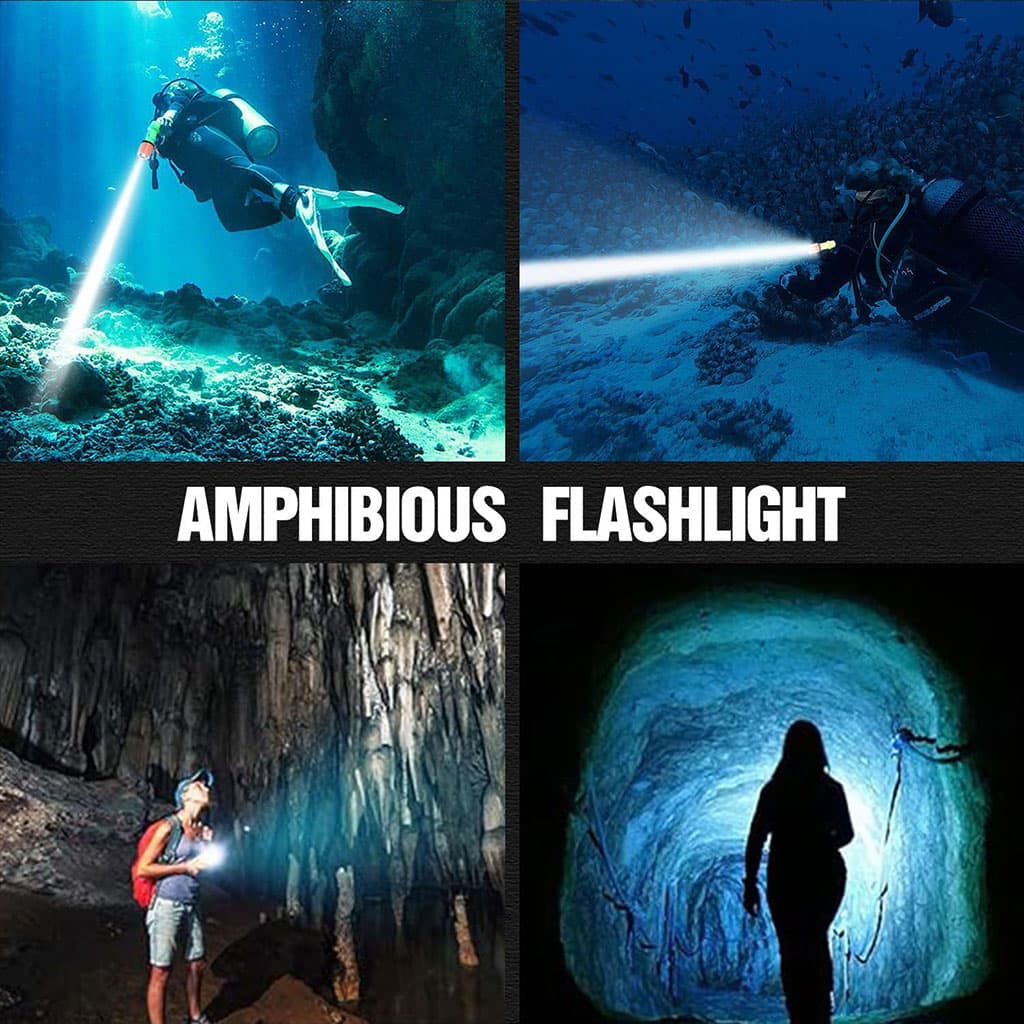 Lampe Torche Sous-Marine Étanche jusqu’à 25 mètres – مصباح تحت السباحة تحت الماء - Camping et Randonnée - صورة 2