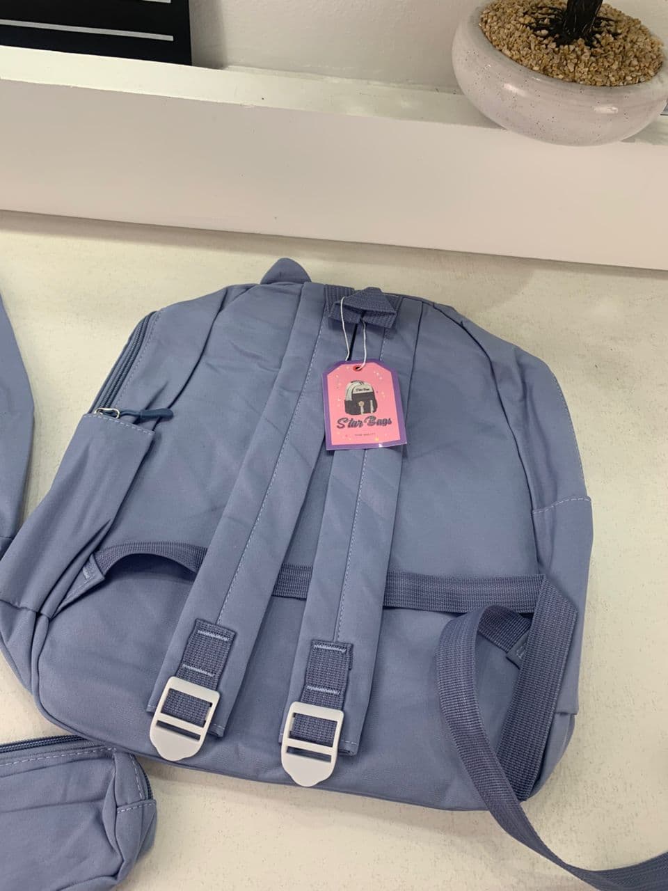 Ensemble de Sacs Snorlax 3Pcs Design Kawaii Bleu – حقيبة مدرسية 3 قطع لون أزرق - Sac à dos et Mode - صورة حقيقية 8