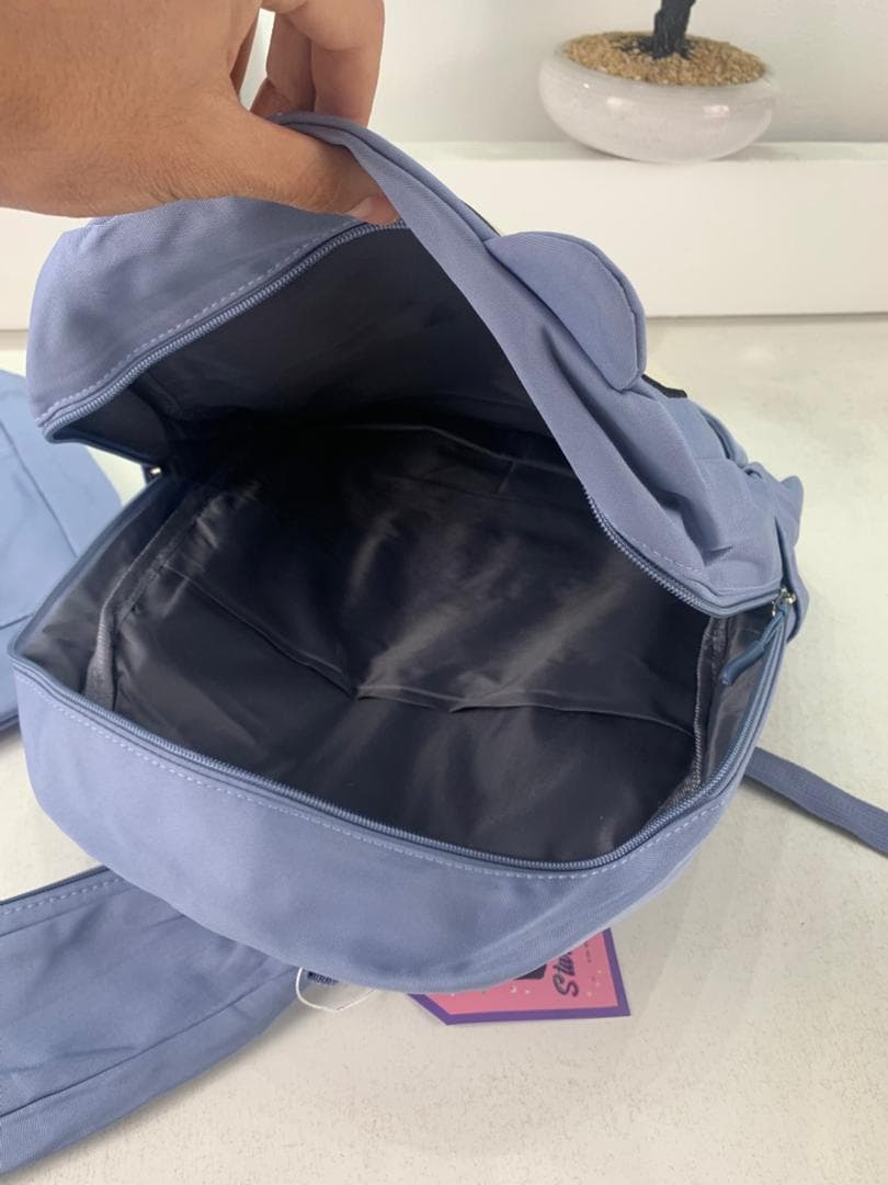 Ensemble de Sacs Snorlax 3Pcs Design Kawaii Bleu – حقيبة مدرسية 3 قطع لون أزرق - Sac à dos et Mode - صورة حقيقية 9
