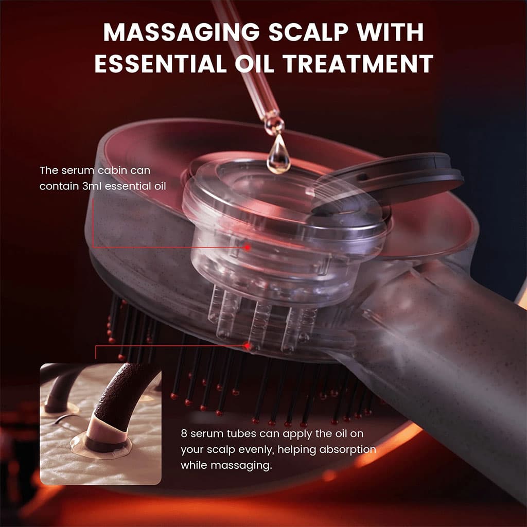 Brosse de massage électrique et applicateur d’huile pour cuir chevelu – فرشاة العناية بفروة الرأس - Soins et Beauté - صورة 3