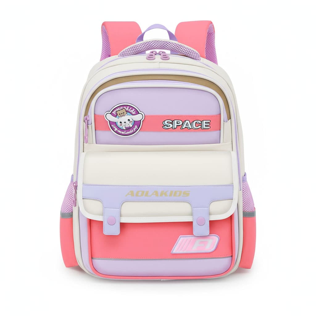 Sac à Dos Enfant Space Design Ludique Multi-Poches Rose – حقيبة مدرسية للأطفال لون وردي - Sac à dos et Mode - صورة 1