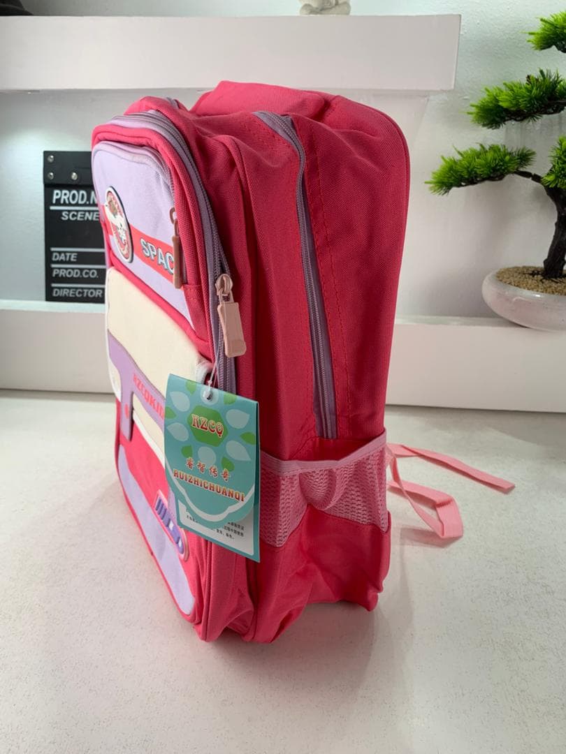 Sac à Dos Enfant Space Design Ludique Multi-Poches Rose – حقيبة مدرسية للأطفال لون وردي - Sac à dos et Mode - صورة حقيقية 4