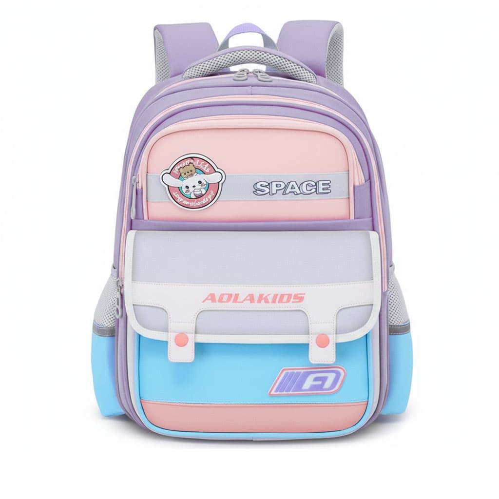 Sac à Dos Enfant Space Design Ludique Multi-Poches Mauve – حقيبة مدرسية للأطفال لون بنفسجي - Sac à dos et Mode - صورة 1