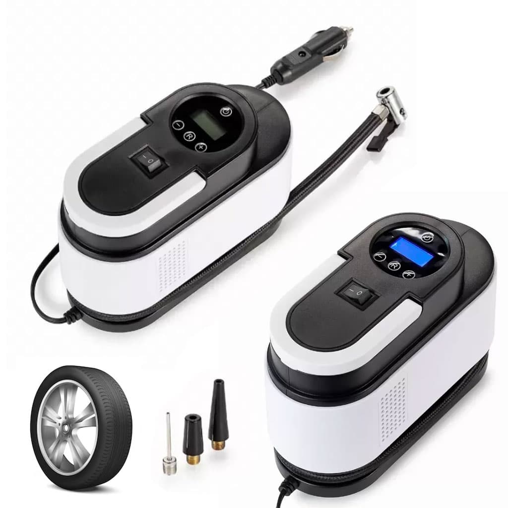 Compresseur d’Air Portable 12V 150 PSI Câble 2,8 m avec Éclairage LED – جهاز نفخ العجلات للسيارة - Accessoires Auto/Moto - صورة 1