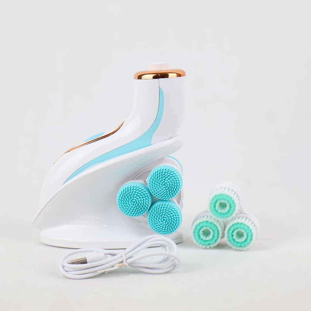 Brosse Nettoyante Électrique Cnaier AE-8788 3 Têtes Rotatives Recharge USB – جهاز تنظيف البشرة بعمق - Soins et Beauté - صورة 4
