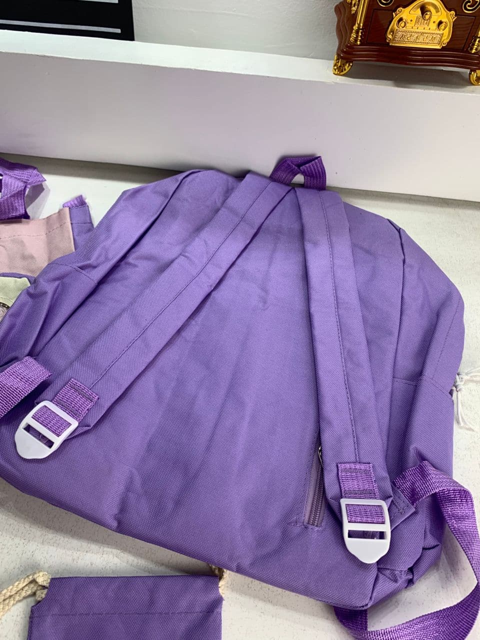 Ensemble de sacs d’école Kawai pour adolescents 5Pcs Guiyu V2 Mauve – محفظة 5 قطع كاواي بنفسجي - Sac à dos et Mode - صورة حقيقية 6