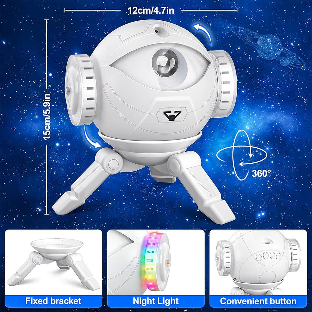 Projecteur Galaxie Astronaute éclairage étoilé réglable à 360° avec télécommande – جهاز عرض نجوم ومكبر صوت - Électronique - صورة 6
