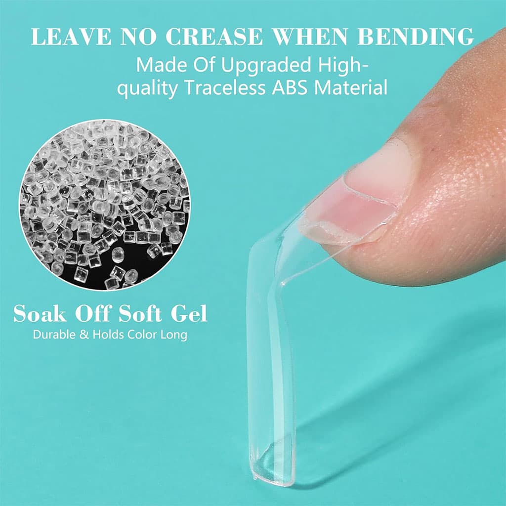 100PCS faux ongles carrés transparents professionnels en acrylique – طقم أظافر صناعية - Soins et Beauté - صورة 4