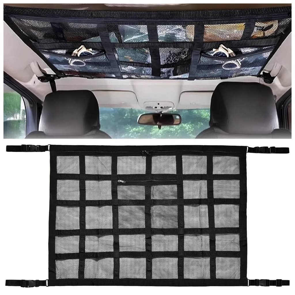 Filet de Rangement pour Toit Voiture Intérieur – منظم أغراض في سقف السيارة - Accessoires Auto/Moto - صورة 2