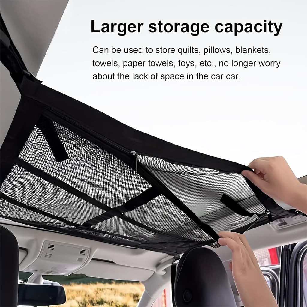 Filet de Rangement pour Toit Voiture Intérieur – منظم أغراض في سقف السيارة - Accessoires Auto/Moto - صورة 5