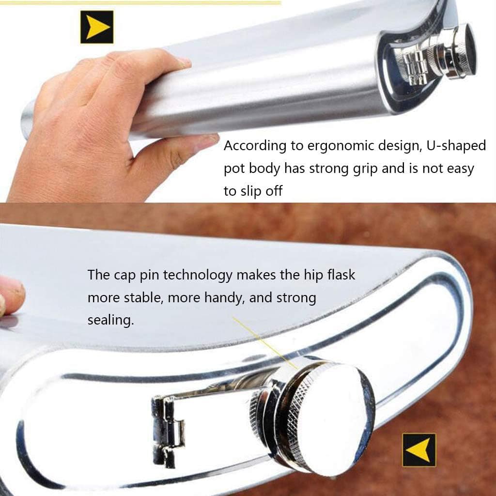 Flasque Métallique Portable 1800ml en Acier Inoxydable 18/8 avec Étui en Cuir pour Activités Extérieures - Camping et Randonnée - صورة 6