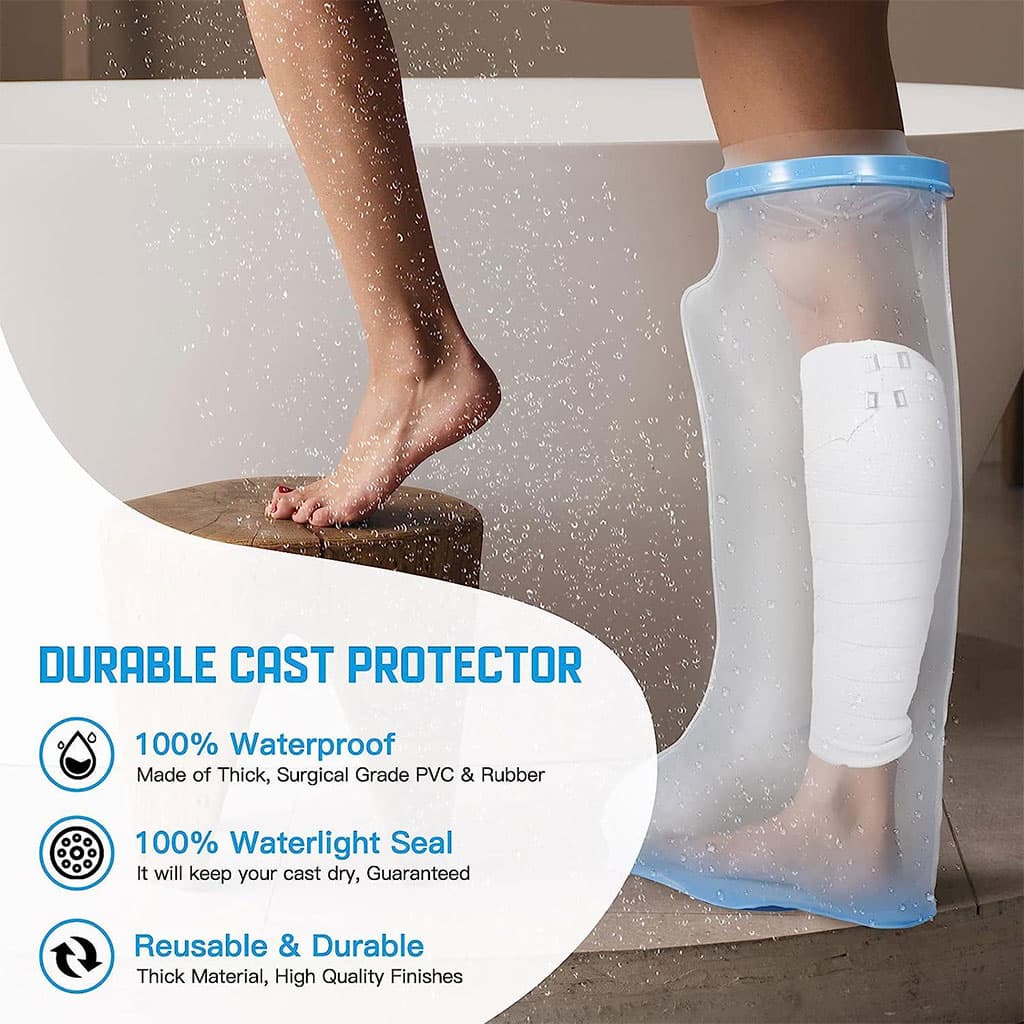 Housse de plâtre imperméable pour la douche, protection pour jambe adulte – غطاء عازل للمياه للرجل المكسورة كاملة - Divers - صورة 2