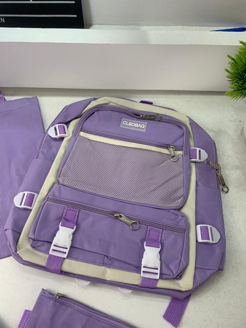 Ensemble de sacs d’école Kawai pour adolescents 4Pcs V3 CLBD Mauve – محفظة 4 قطع كاواي بنفسجي - Sac à dos et Mode - صورة حقيقية 6