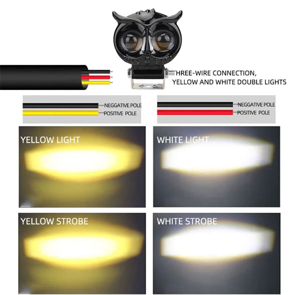 Lumière de hibou antibrouillard LED pour la moto 1Pcs – مصباح دراجات نارية عالي السطوع - Accessoires Auto/Moto - صورة 6