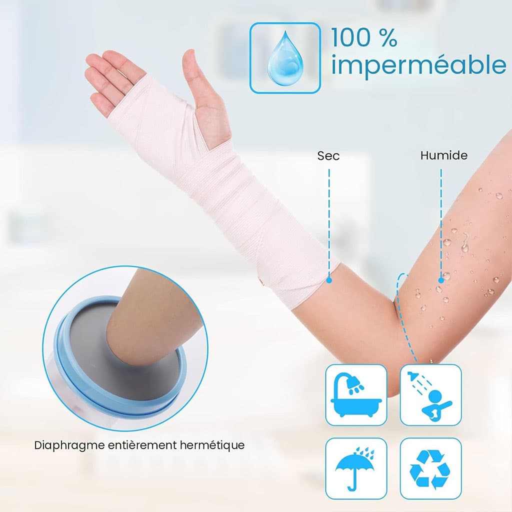 Protège-plâtre imperméable demi bras pour pour adulte – غطاء عازل للمياه لليد المكسولة - Divers - صورة 2
