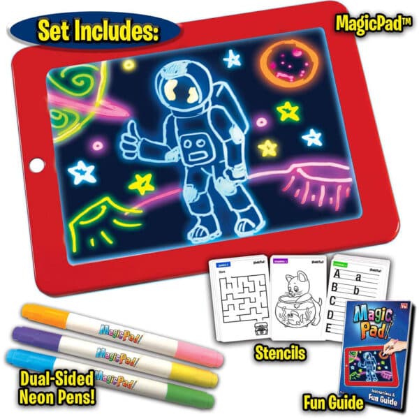 Tablette à dessin magique 3D avec lumière LED et stylo aquarelle – لوحة رسم ثلاثية الأبعاد مزودة بإضاءة أقلام مائية ملونة - Jouet & Gaming - صورة 1