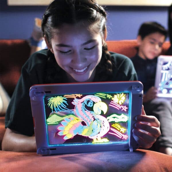 Tablette à dessin magique 3D avec lumière LED et stylo aquarelle – لوحة رسم ثلاثية الأبعاد مزودة بإضاءة أقلام مائية ملونة - Jouet & Gaming - صورة 5