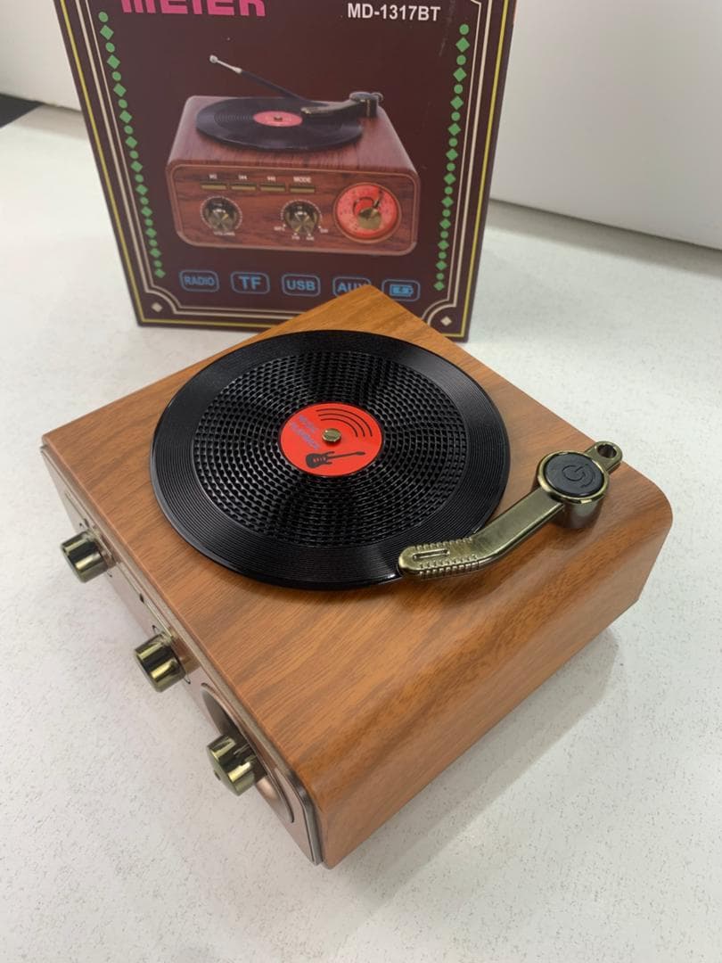 Haut Parleur et Radio tourne-disque vintage Bluetooth Sans Fil – مكبر صوت بلوتوث على شكل راديو - Décoration - صورة حقيقية 9