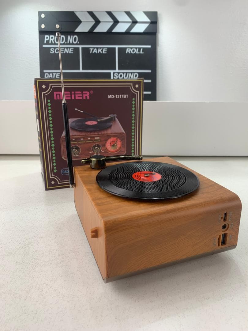Haut Parleur et Radio tourne-disque vintage Bluetooth Sans Fil – مكبر صوت بلوتوث على شكل راديو - Décoration - صورة حقيقية 10
