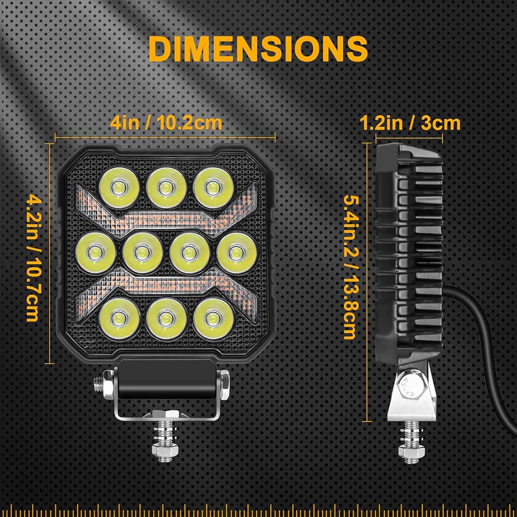 Phare LED Anti-brouillard 1PCS avec 5 Modes d’éclairage 12V-24V IP68 étanche – مصباح عالي السطوع للسيارات والدراجات النارية - Accessoires Auto/Moto - صورة 3