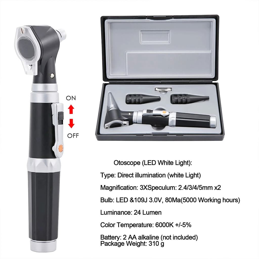 Otoscope 3X avec LED loupe de contrôle d’oreille portable avec 8 capuchons – جهاز فحص الأذن - Soins et Beauté - صورة 5