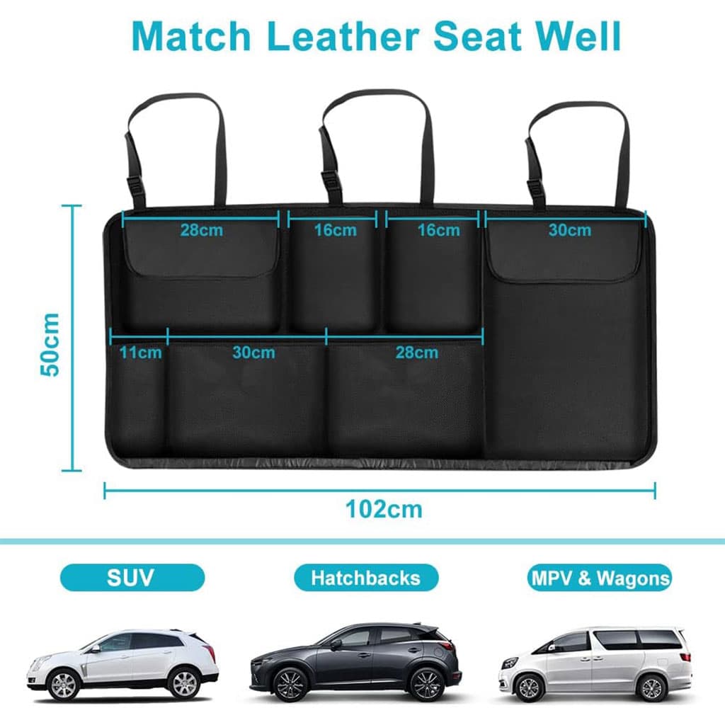 Organiseur de coffre grande capacité multi-poches pour banquette arrière – منظم أغراض صندوق السيارة - Accessoires Auto/Moto - صورة 4