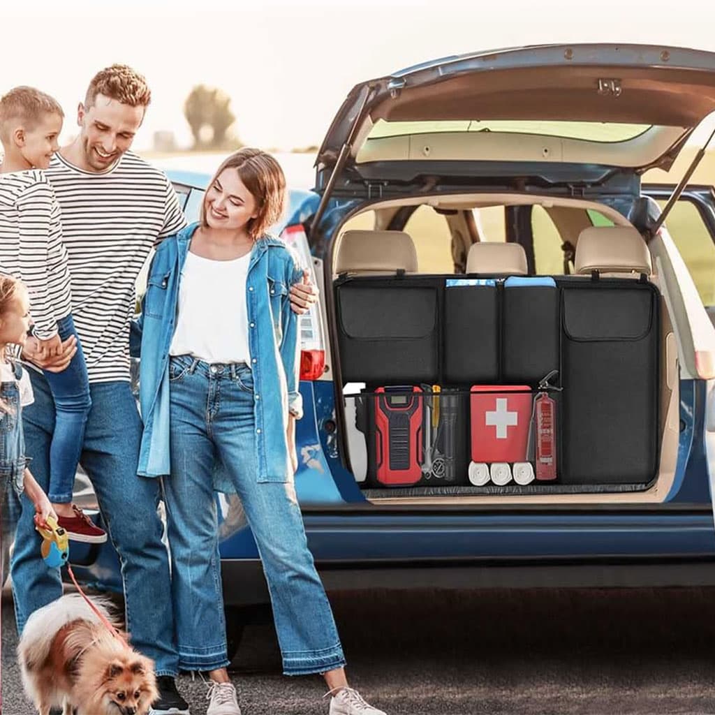 Organiseur de coffre grande capacité multi-poches pour banquette arrière – منظم أغراض صندوق السيارة - Accessoires Auto/Moto - صورة 6