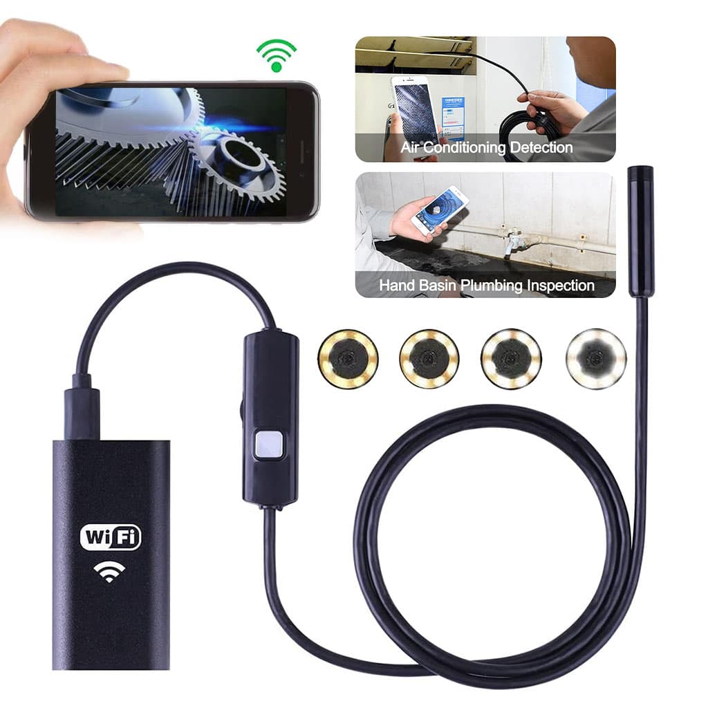 Endoscope WiFi Caméra d’inspection sans Fil 8 mm 6 LED réglables pour Smartphone – كاميرة للمناطق الضيقة - Électronique - صورة 1